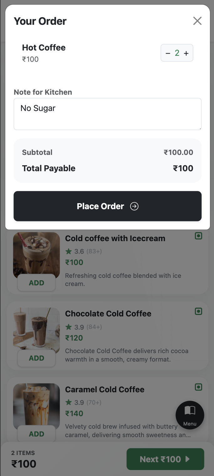 QR Menu Browse